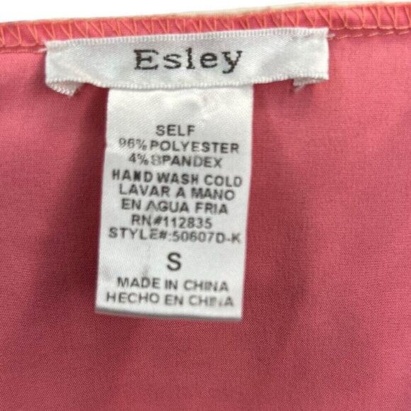 Women's Anthropologie Esley Pink Dress White Crochet Pattern Top Tiered Sleeve S - Picture 7 of 7